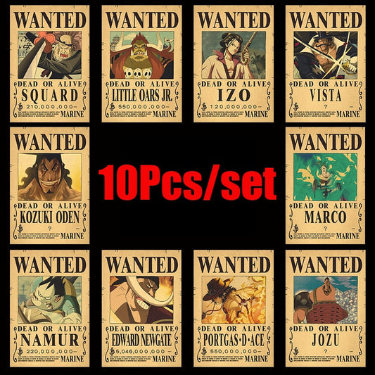 One Piece Posters Set - 10 pcs